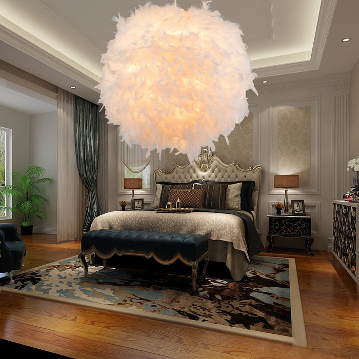 Ceiling Droplight Feather Modern Home Decoration