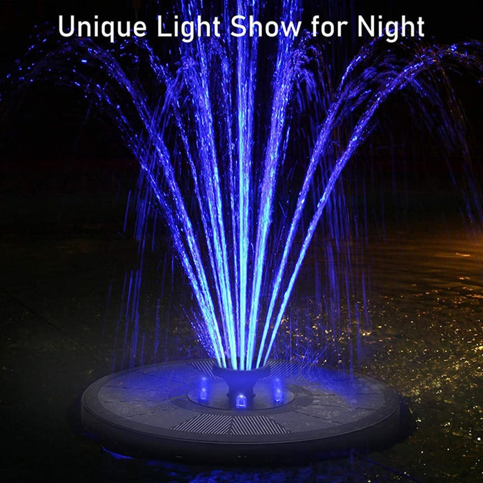 Colorful 6 LED Light Floating Solar Fountain Outdoor Light