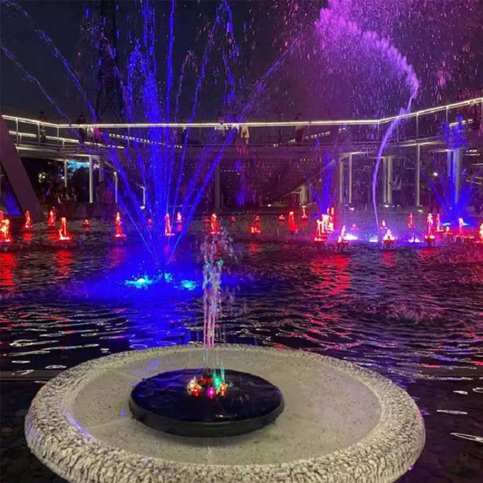 Colorful 6 LED Light Floating Solar Fountain Outdoor Light