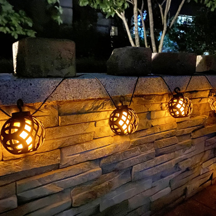 Solar LED Waterproof Flickering Flame Hanging Outdoor Light
