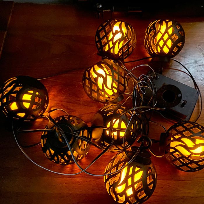 Solar LED Waterproof Flickering Flame Hanging Outdoor Light