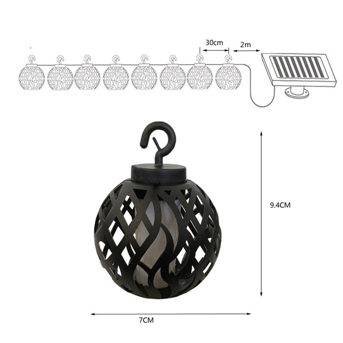Solar LED Waterproof Flickering Flame Hanging Outdoor Light