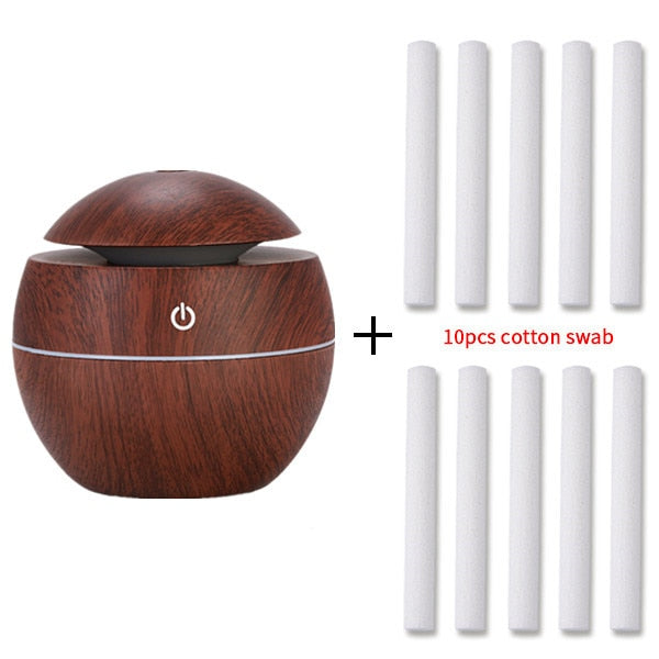 130ML USB Aroma Oil Diffuser Ultrasonic 7 Color Home Wellness