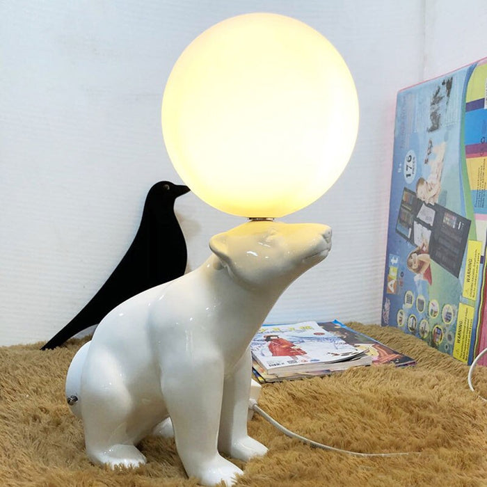 Ceramic Polar Bear LED Desk Light Home Decor