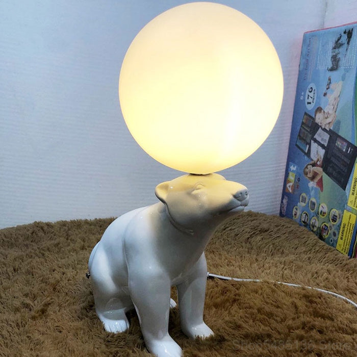 Ceramic Polar Bear LED Desk Light Home Decor