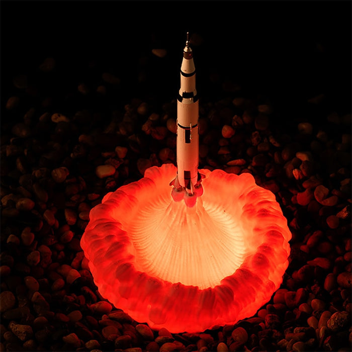 LED Space Rocket Desk Light Home Decor