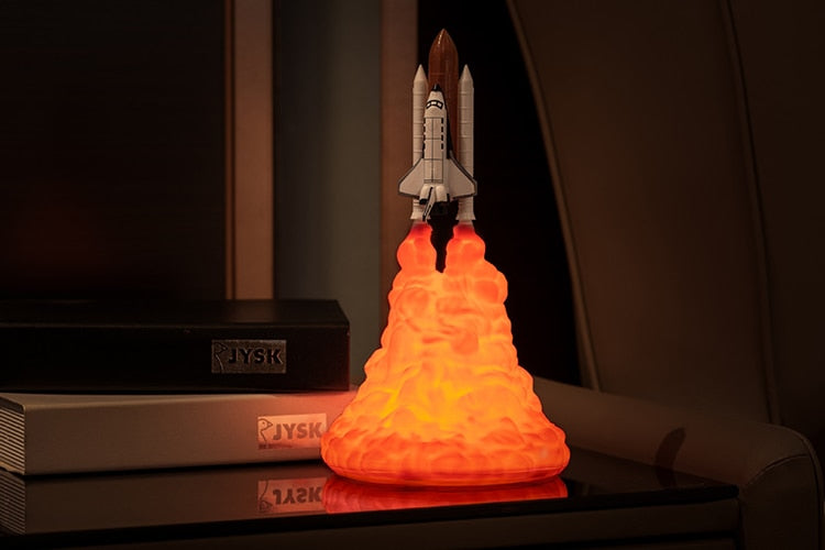 LED Space Rocket Desk Light Home Decor