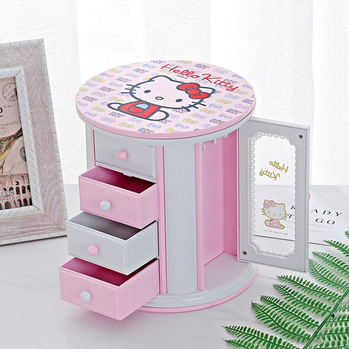 Round Hello Kitty Music Jewelry Box Home Decor