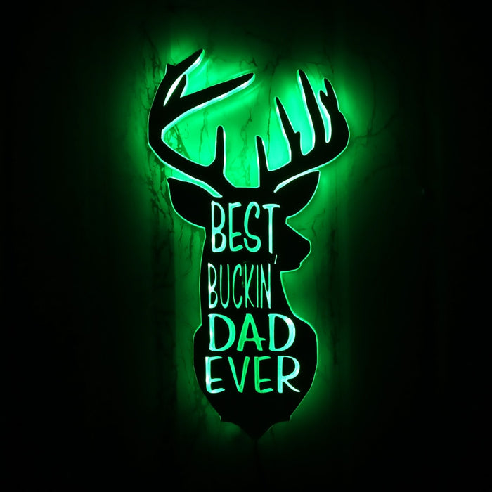 Best Buckin' Dad Ever Luminous Mirror Wall Light