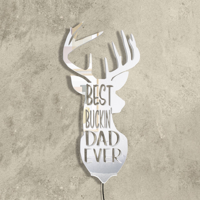 Best Buckin' Dad Ever Luminous Mirror Wall Light