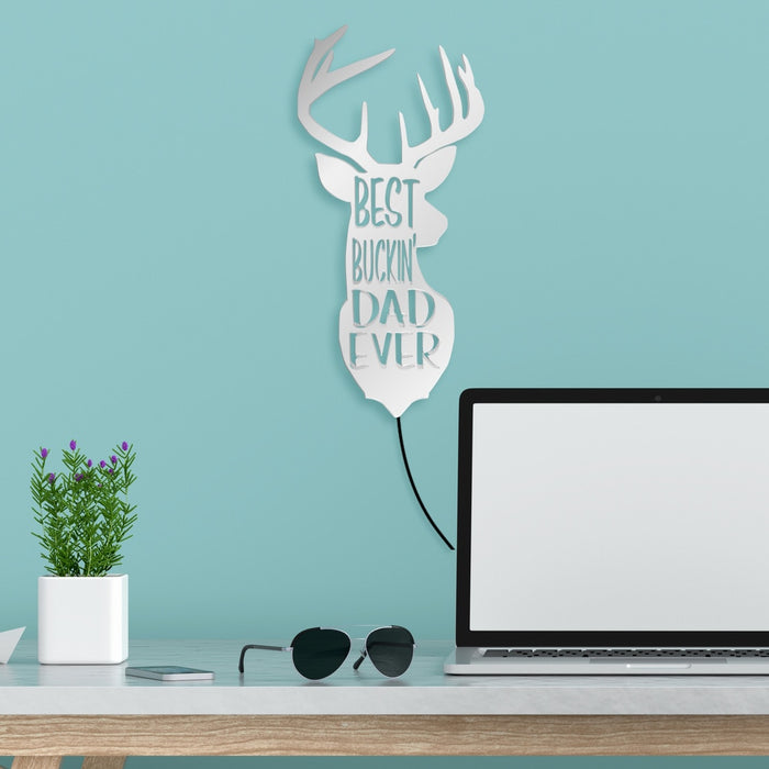 Best Buckin' Dad Ever Luminous Mirror Wall Light