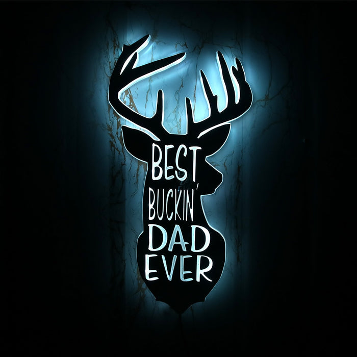 Best Buckin' Dad Ever Luminous Mirror Wall Light