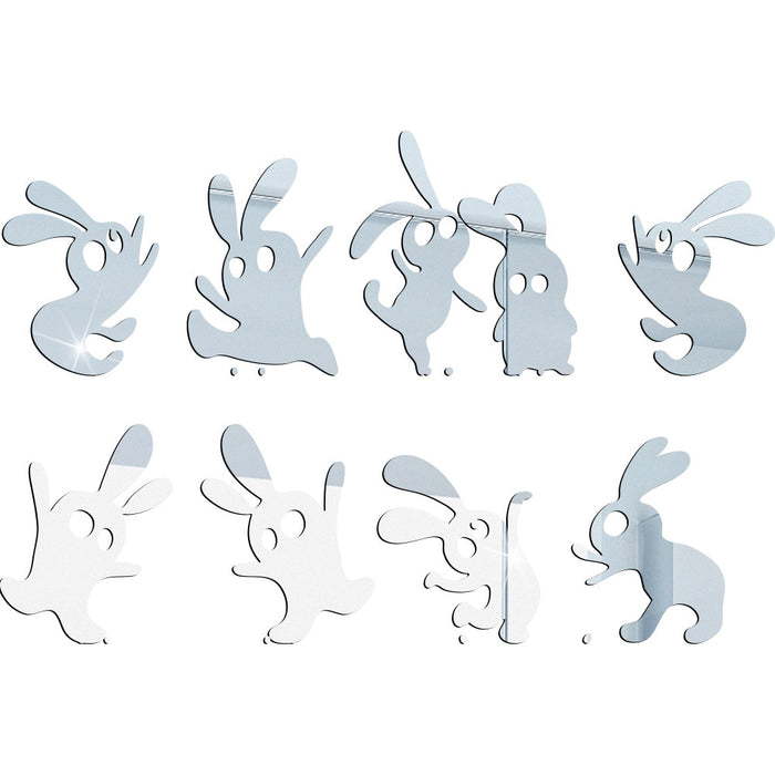 Easter Bunny Design Acrylic Mirror Wall Sticker