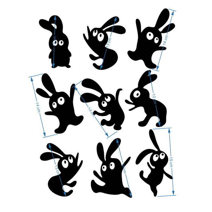 Easter Bunny Design Acrylic Mirror Wall Sticker