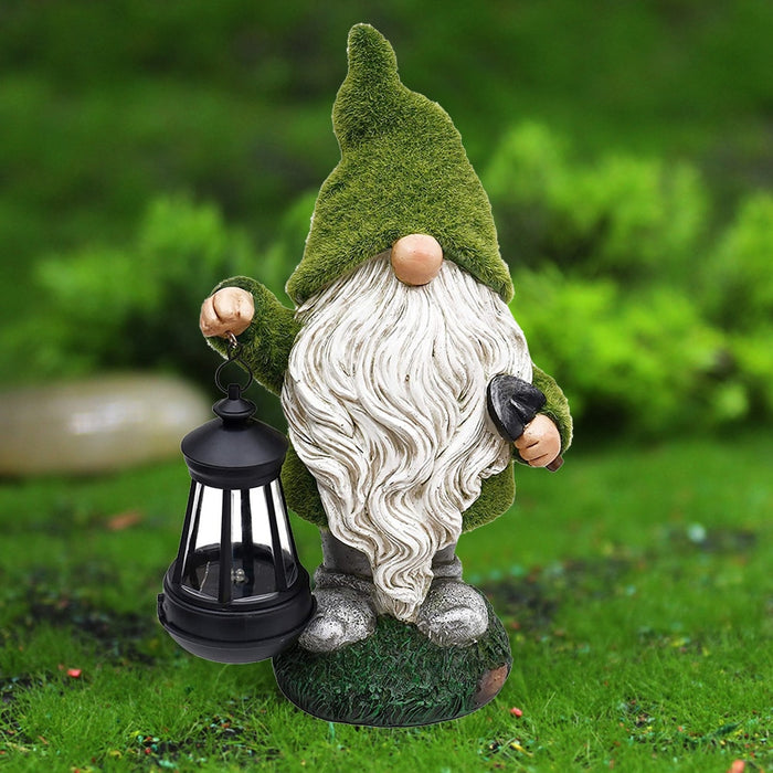 Solar Resin Dwarf with Lantern LED Outdoor Light