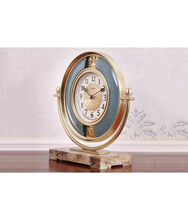 Round Metal European Style Decorative Table Clock