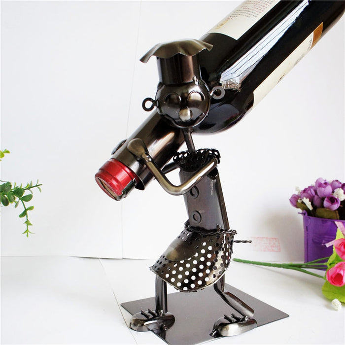Creative Iron Chef Wine Bottle Holder