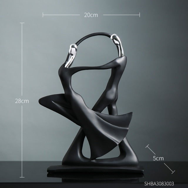 Simple Dancing Resin Sculpture Home Desk Decoration