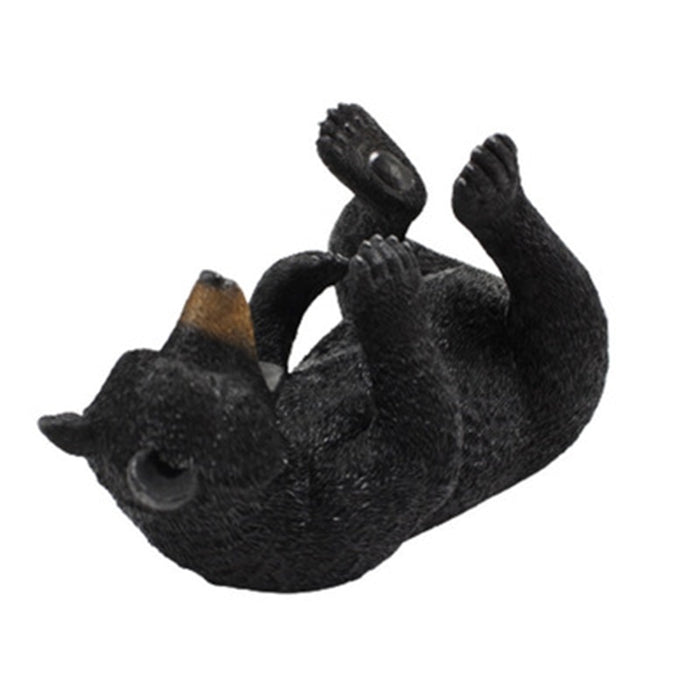 Rustic Black Bear Wine Holder Home Decor
