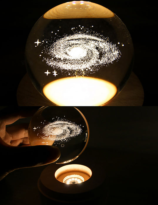 3D Crystal Ball Wooden Music Box Luminous Home decor