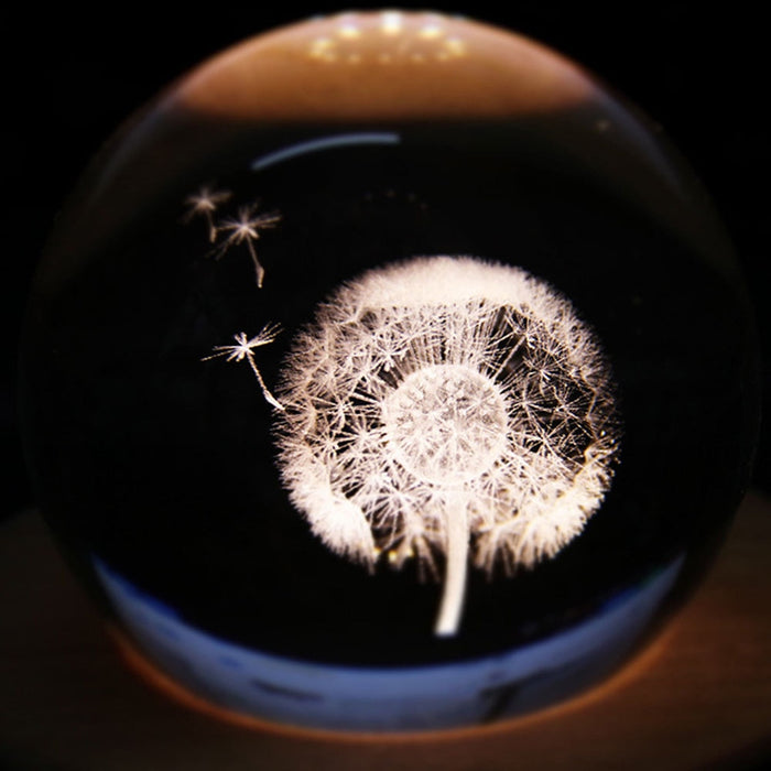 3D Crystal Ball Wooden Music Box Luminous Home decor
