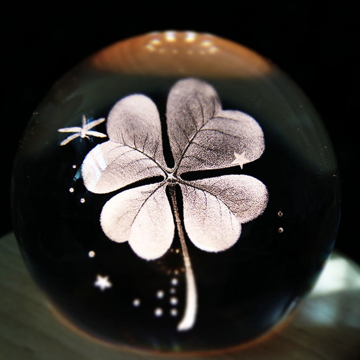 3D Crystal Ball Wooden Music Box Luminous Home decor