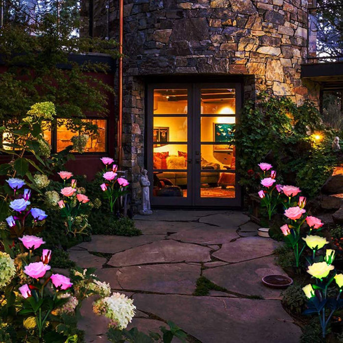 Solar Rose Waterproof LED Outdoor Light