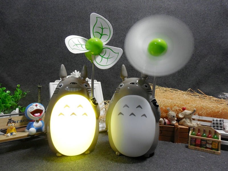 Anime Totoro Fan and Lamp USB Rechargeable Desk Light Home Decor