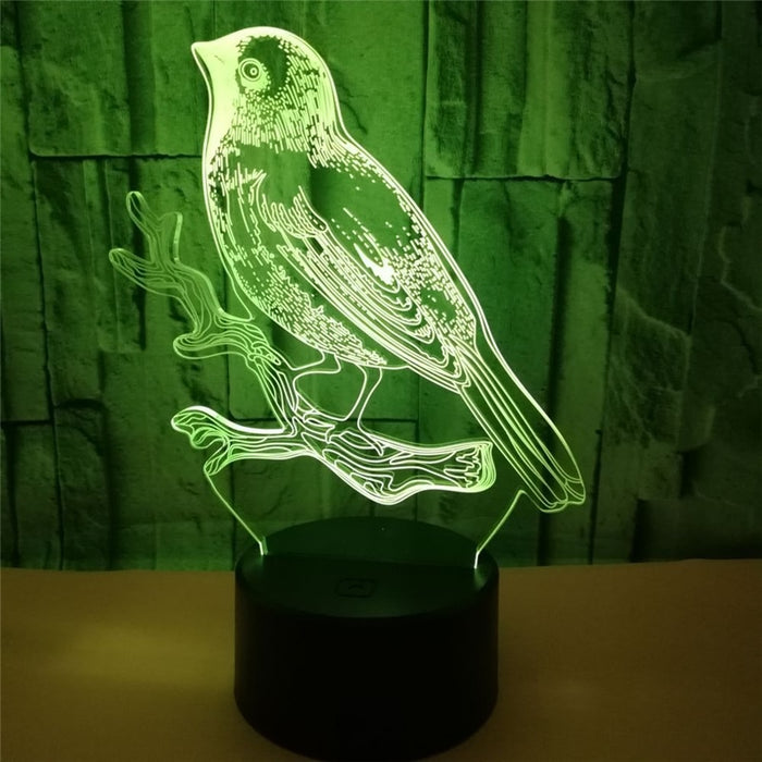 Acrylic 3D Bird Design LED Desk Light Home Decor