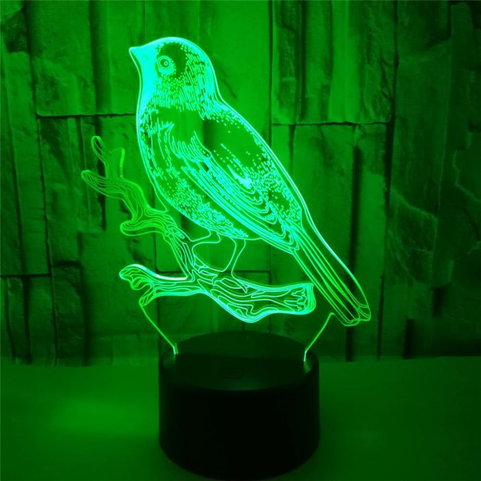 Acrylic 3D Bird Design LED Desk Light Home Decor