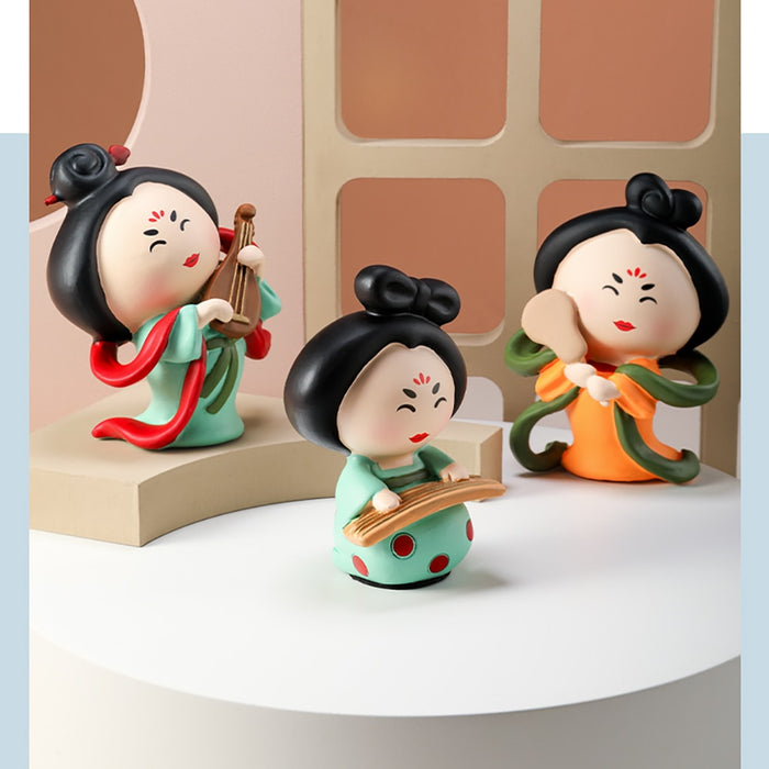 Tang Dynasty Courtesan Doll Girls Home Desk Decoration