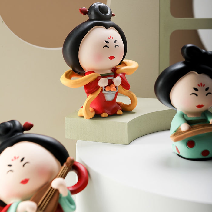 Tang Dynasty Courtesan Doll Girls Home Desk Decoration