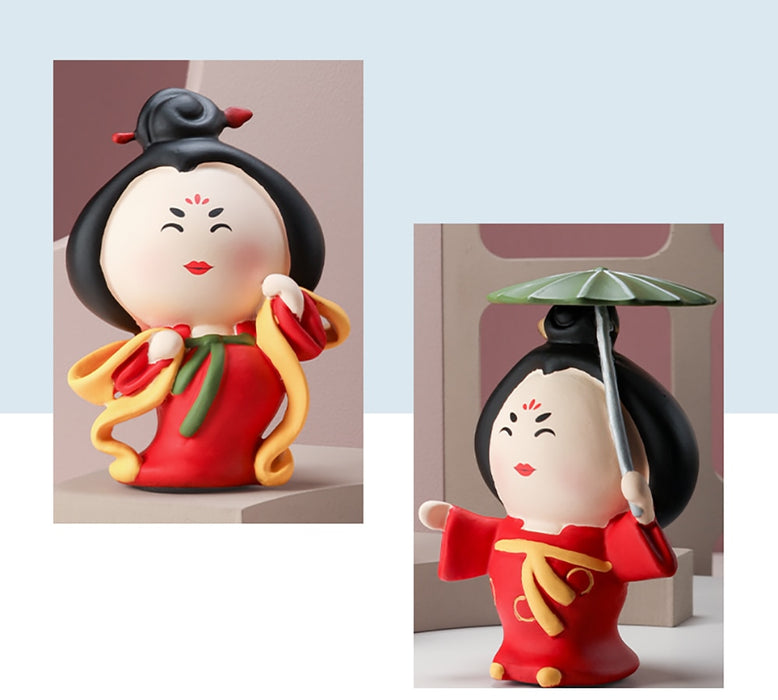 Tang Dynasty Courtesan Doll Girls Home Desk Decoration