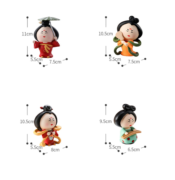Tang Dynasty Courtesan Doll Girls Home Desk Decoration