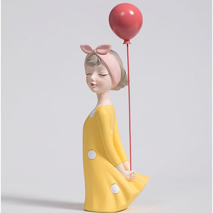 Cute Resin Balloon Girl Sculpture Home Desk Decoration