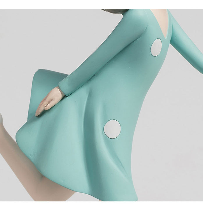 Cute Resin Balloon Girl Sculpture Home Desk Decoration
