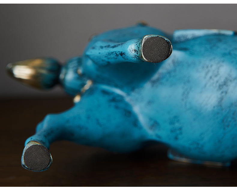 Blue Horse Sculpture Design Home Home Desk Decoration