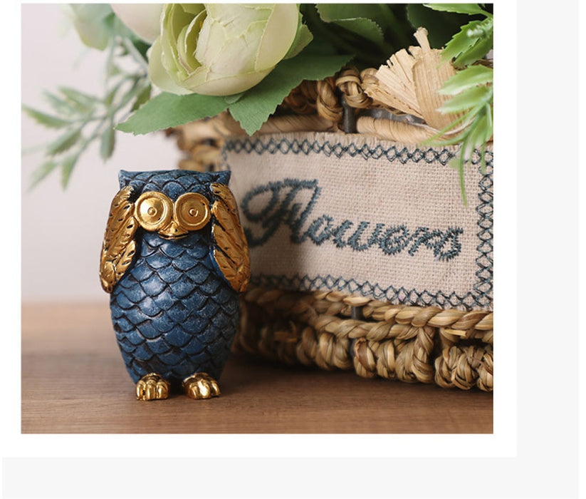 Resin Perseus Owl BUBO Sculpture Desk Decoration