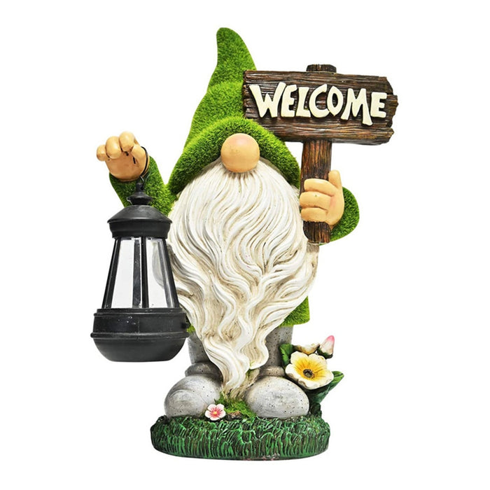 Solar Dwarf WOLCOME Sign LED Outdoor Light