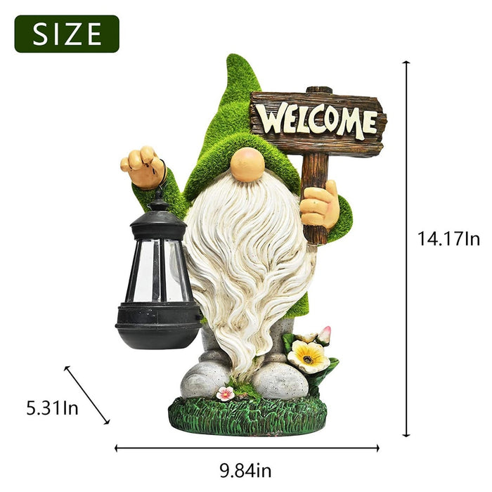 Solar Dwarf WOLCOME Sign LED Outdoor Light