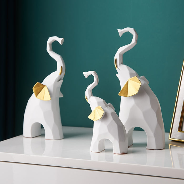 Resin Elephant Statues Ornaments Home Office Decor