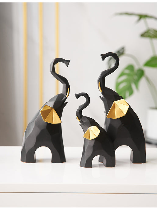 Resin Elephant Statues Ornaments Home Office Decor