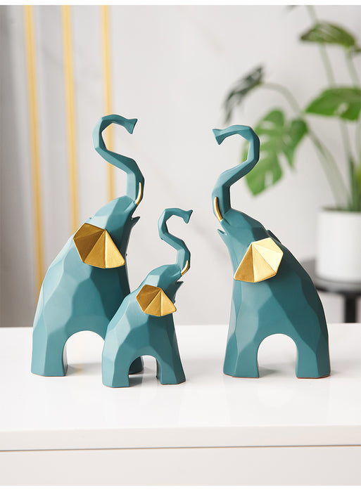 Resin Elephant Statues Ornaments Home Office Decor