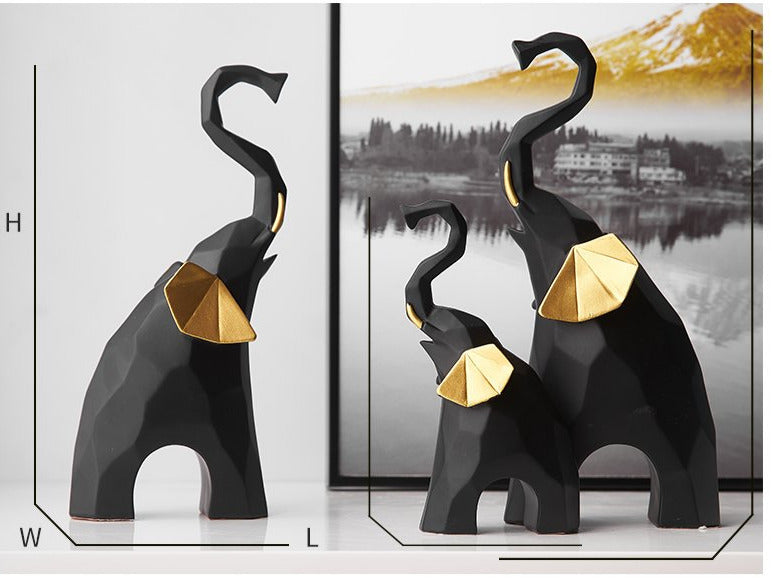 Resin Elephant Statues Ornaments Home Office Decor