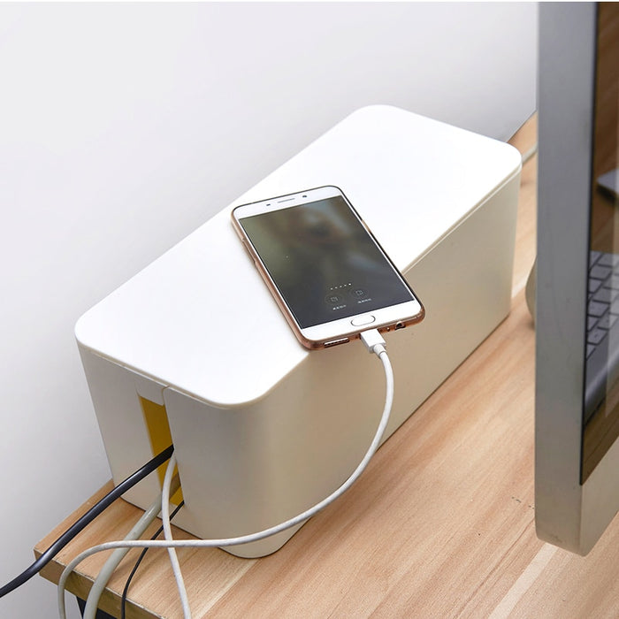 Plastic Cable Storage Box Home Office Decor