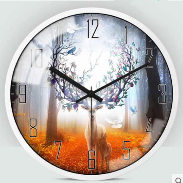 Metal Frame Classic Deer Wall Clock