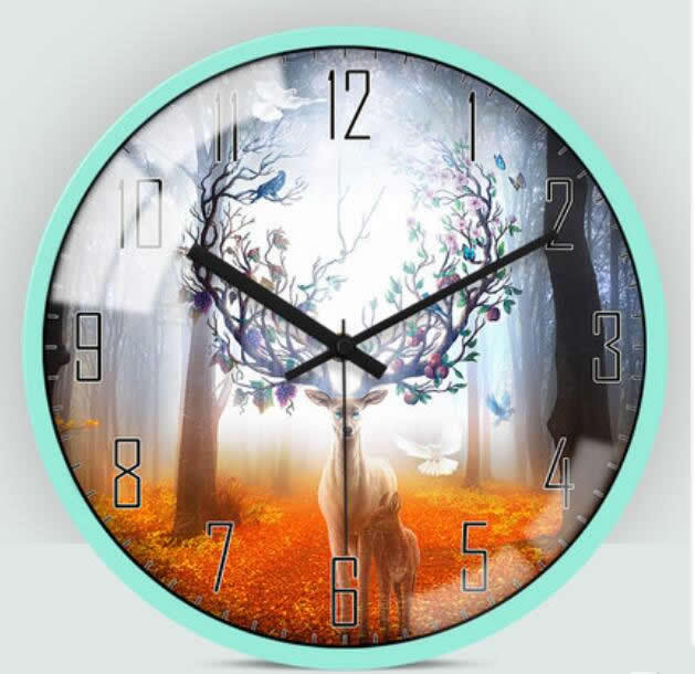 Metal Frame Classic Deer Wall Clock