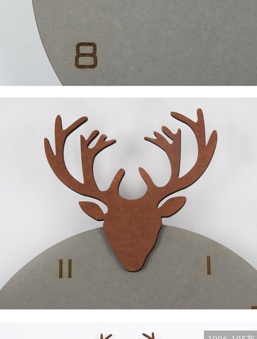 Pendulum Wood Deer Wall Clock