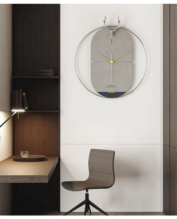 Minimalist Copper Deer Wall Clock