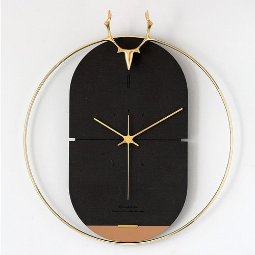 Minimalist Copper Deer Wall Clock